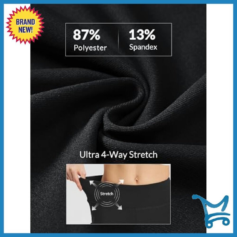 High Waist Yoga Capri Pants with Pockets Wide Leg Workout Crop - Picture 6 of 8